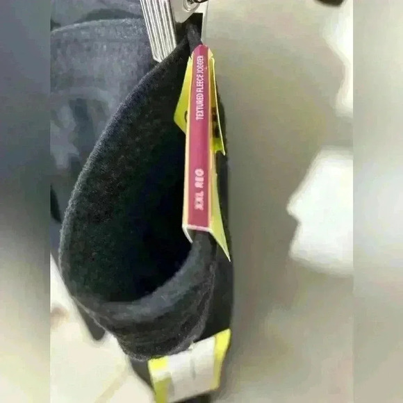 All In Motion Mens Black Mid-Rise Cotton Fleece Drawstring Jogger Pants Size XXL - Picture 5 of 5